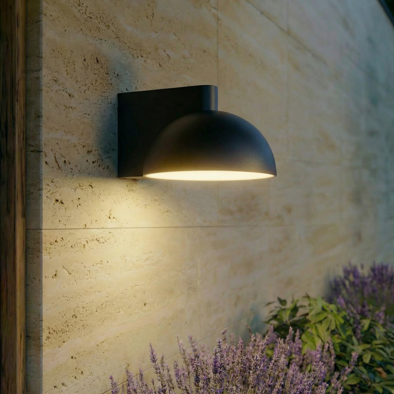 Velira LED-utomhusvägglampa, metall, IP54, svart – Lucande - Modern - Med en ljuskälla | Produkter - Utomhusbelysning | Lampspecialisterna
