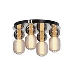 Maytoni LED ceiling light Drop, chrome, Ø 43 cm, 4-bulb, glass