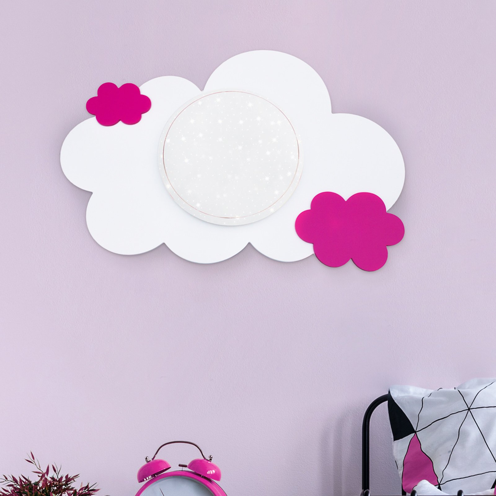 LED-vägglampa cloud Starlight, rosa