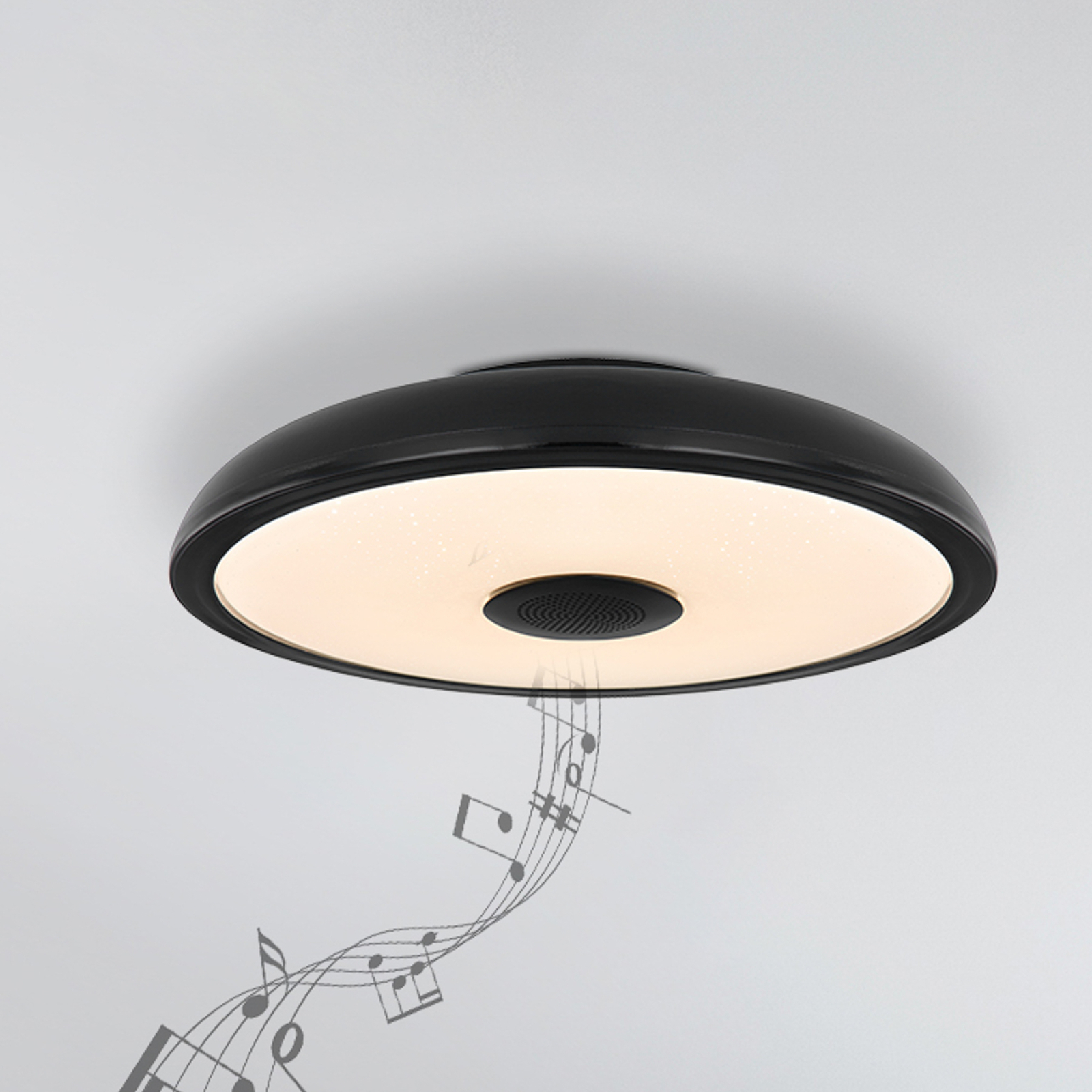 Lampa sufitowa LED Raffy głośnik RGBW czarny