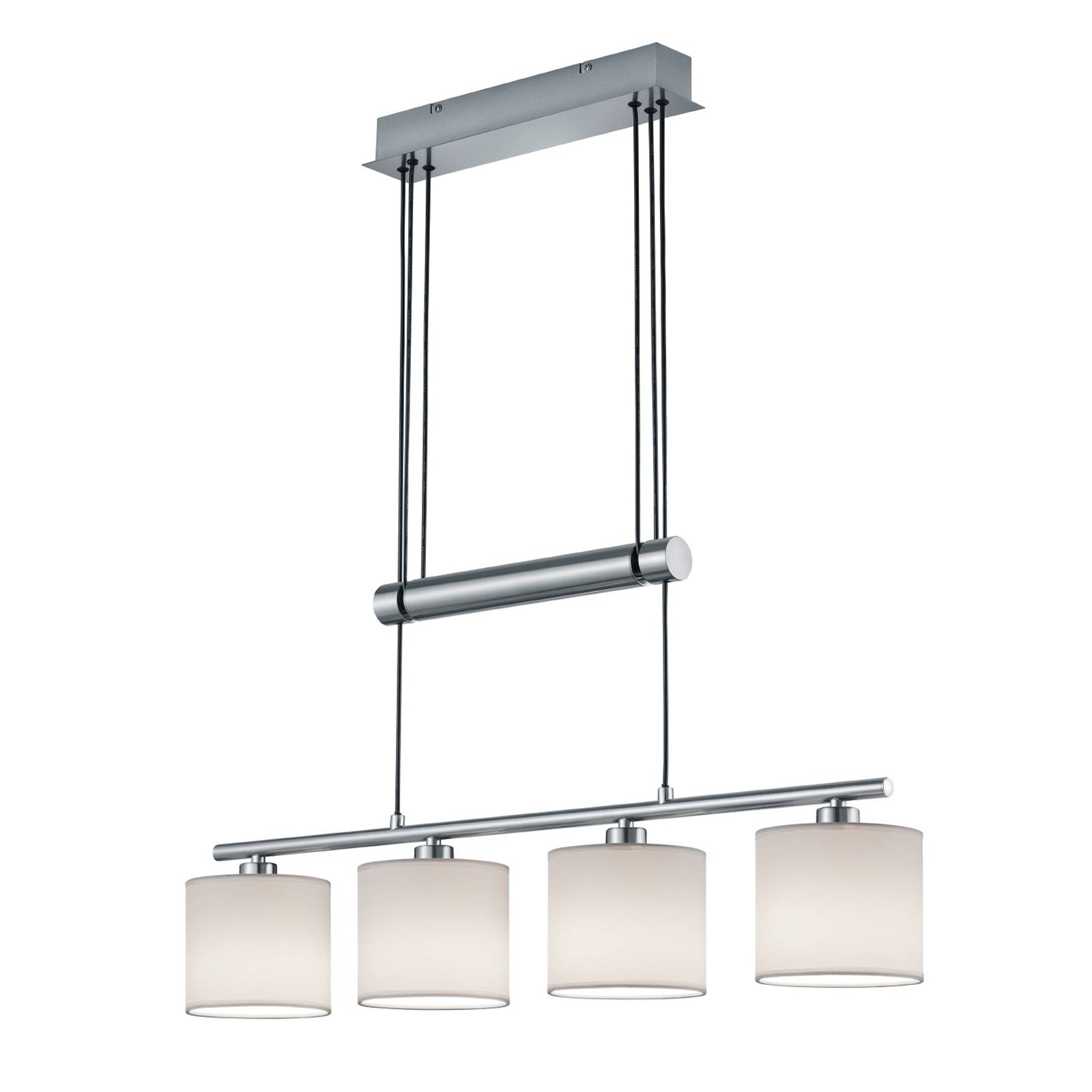 Trio Lighting Suspension Garda à 4 lampes abat-jour tissu blanc