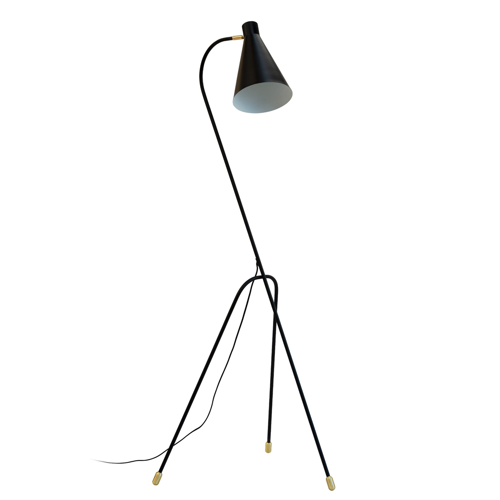 Dyberg Larsen vloerlamp Miles, zwart, hoogte 154,5 cm