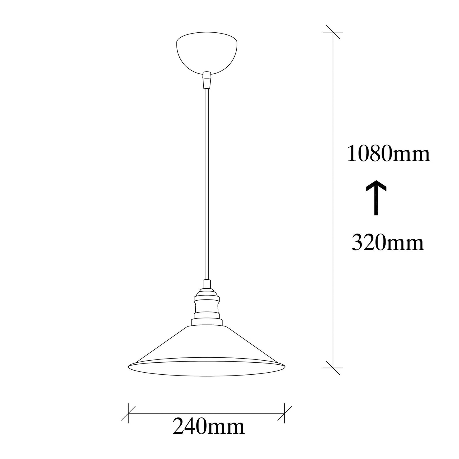 Berceste 250-S hanglamp, zwart/goud, metaal, Ø 24 cm