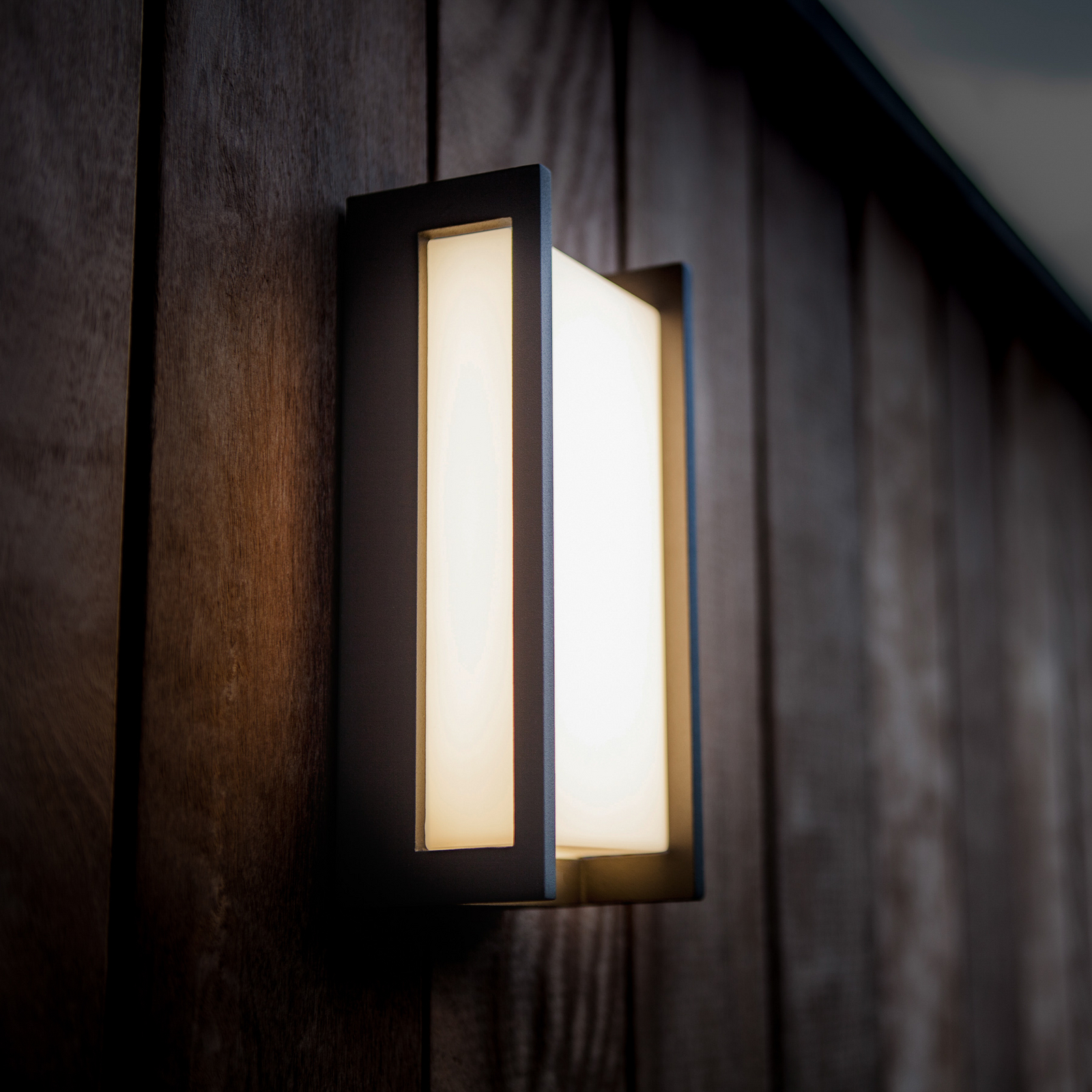 LED-Außenwandlampe QUBO, dunkelgrau, Höhe 22 cm, Metall IP54