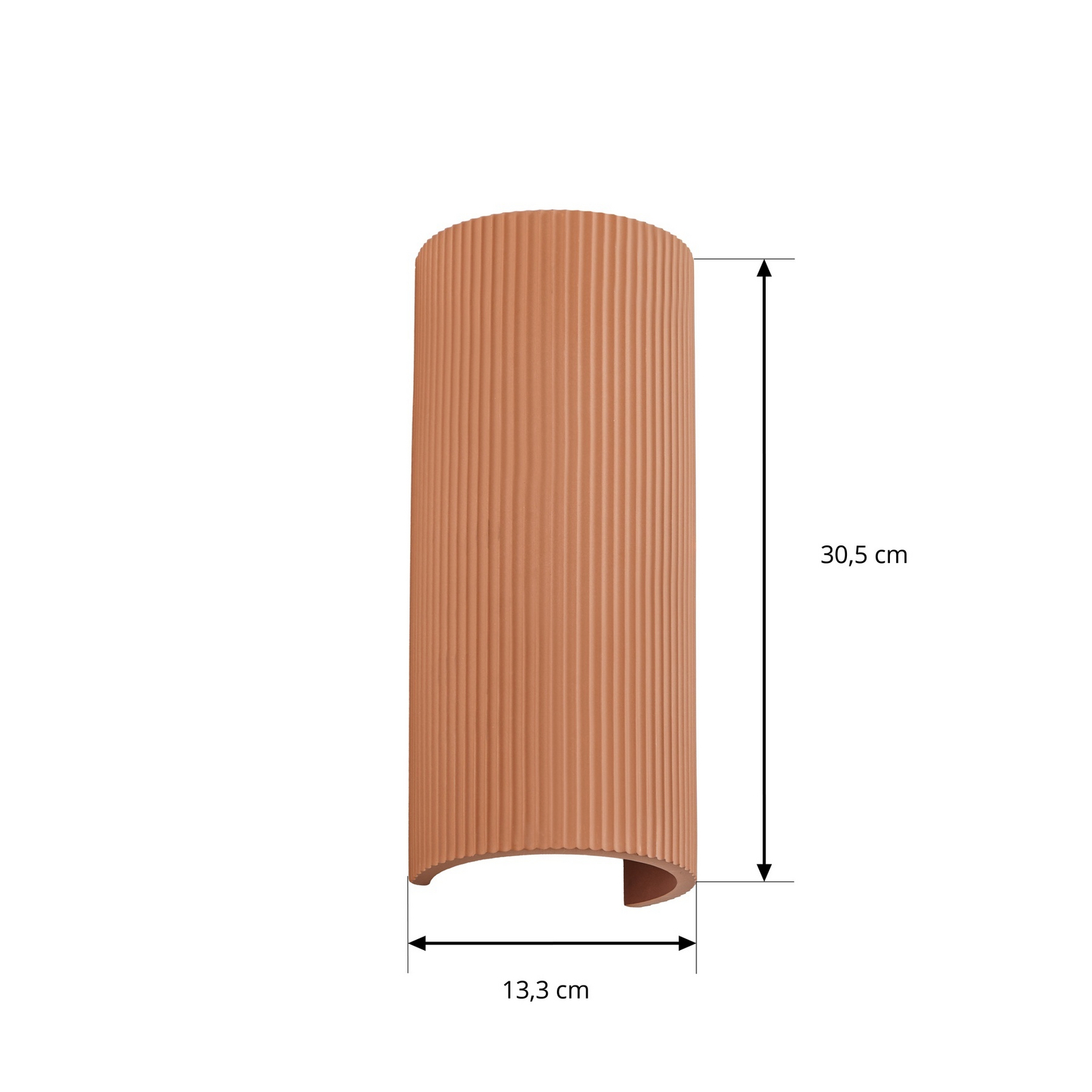 Lindby Colja -seinävalaisin, terrakotta, pyöreä, 30,5 cm, kipsi