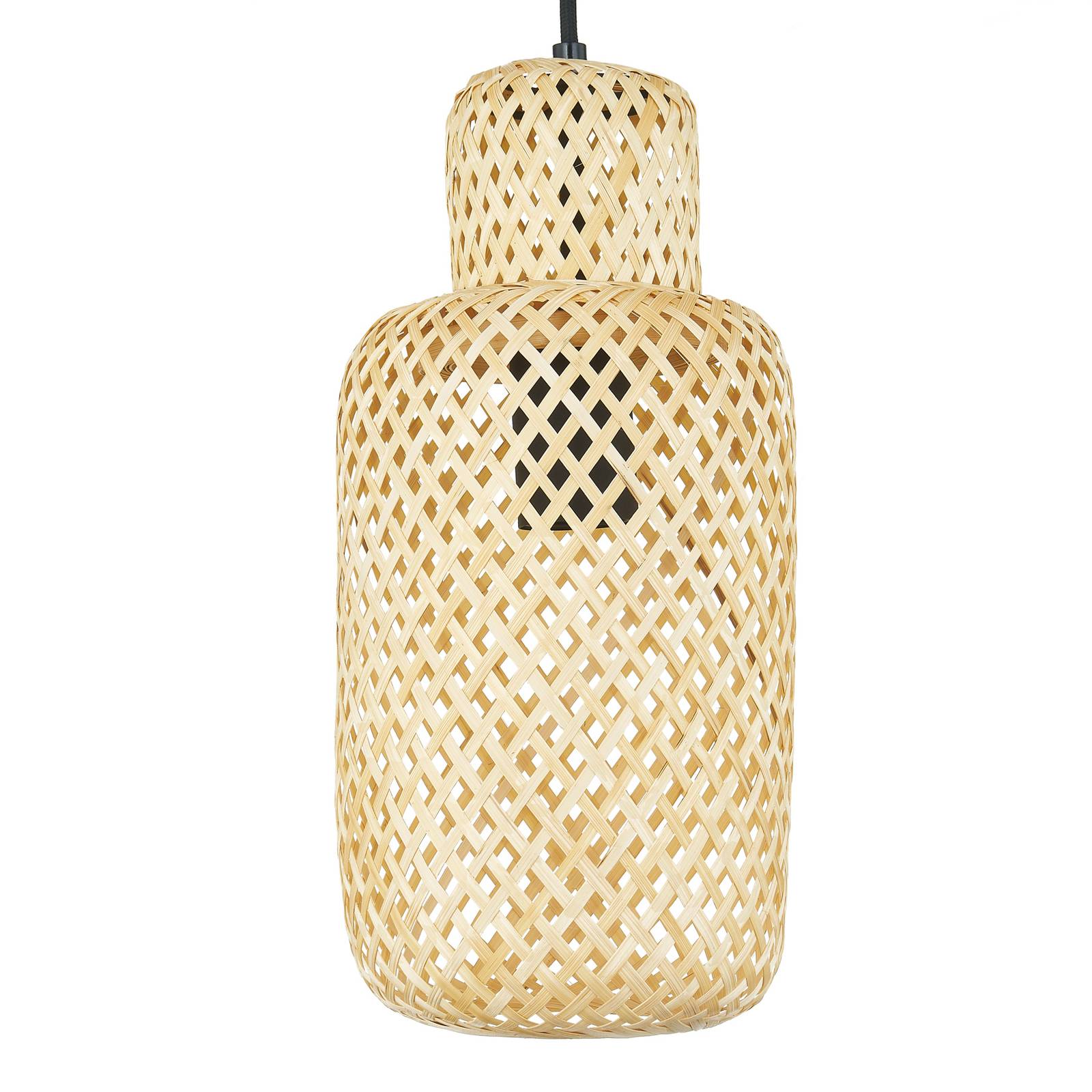 Lampa wisząca Lindby Venora, Ø 15 cm, bambus, E27