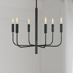Kronleuchter Brianna, schwarz, Ø 61 cm, 6-flammig, Metall