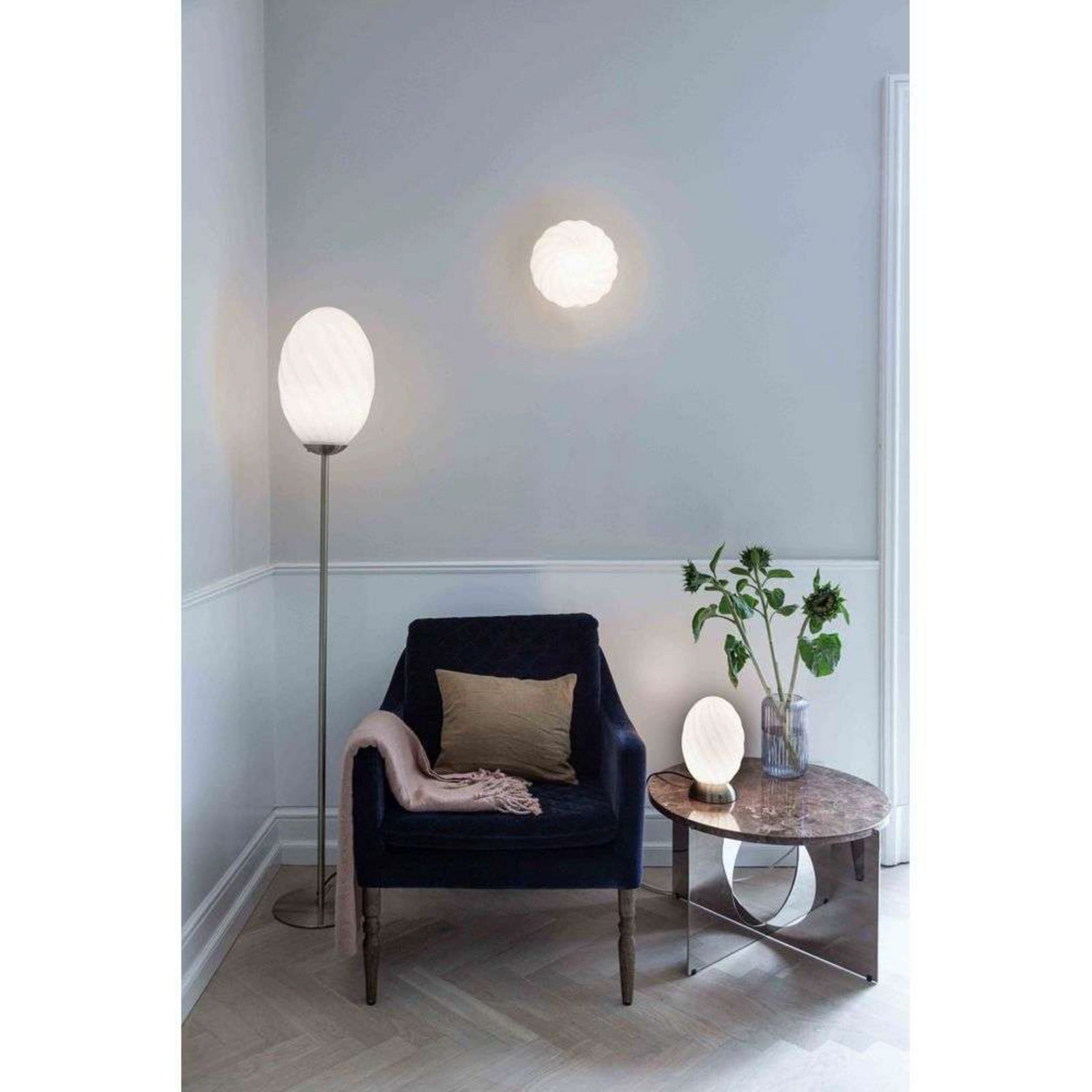 Twist V&auml;gg-/Plafond Opal/Antique Brass Halo Design - Vardagsrum - Metall