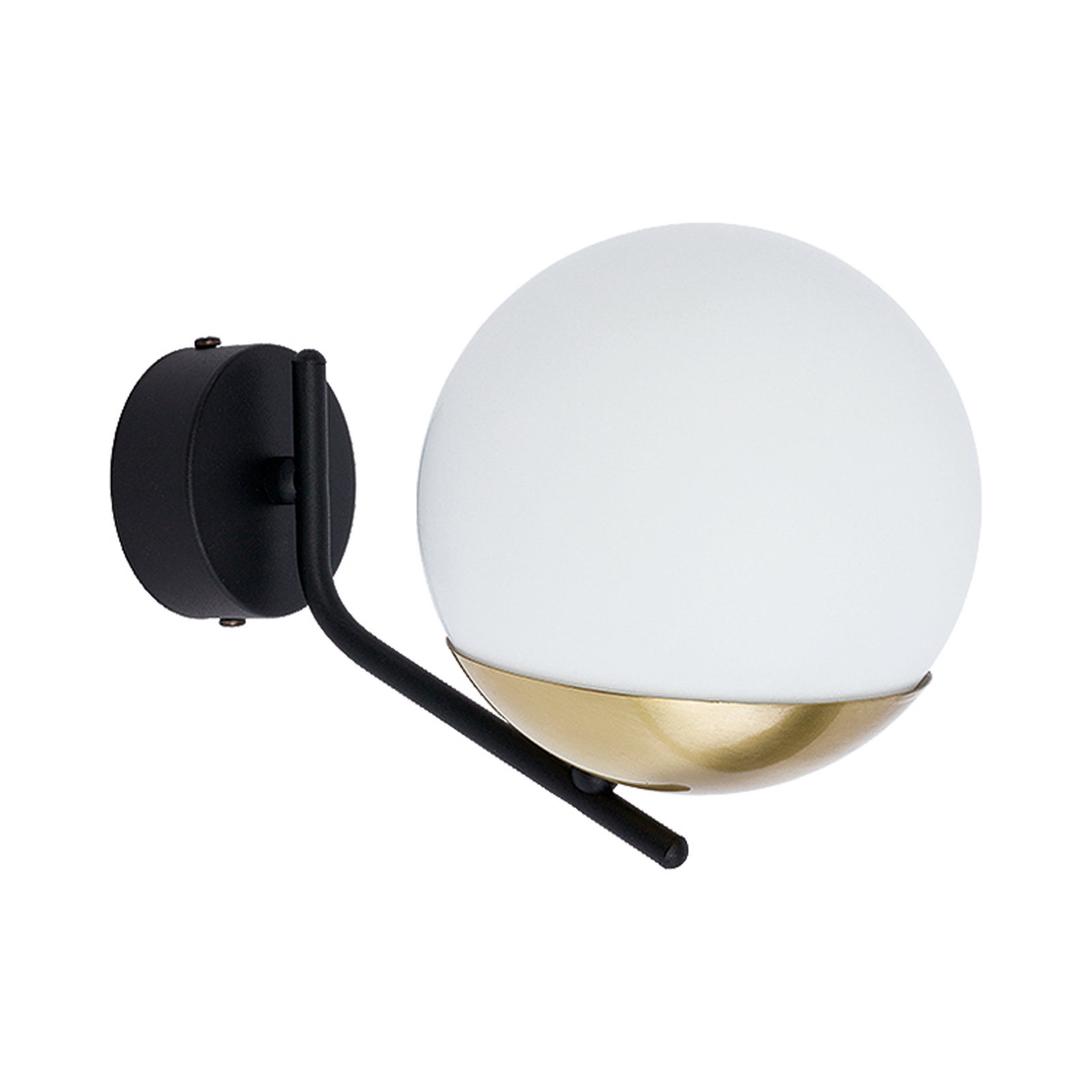 Torbole wall light, opal/brass, one-bulb