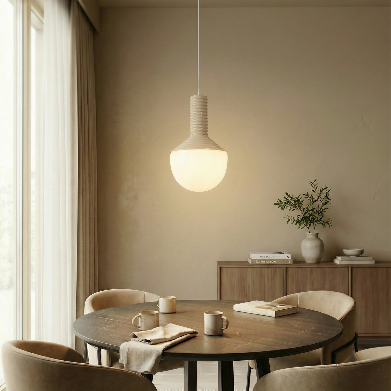 Florine Pendel Beige/Opal - Lucande Florine Pendel Beige/Opal - Lucande