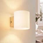 Lindby wall lamp Gerrit, white, glass, 10 cm high, up/down, G9