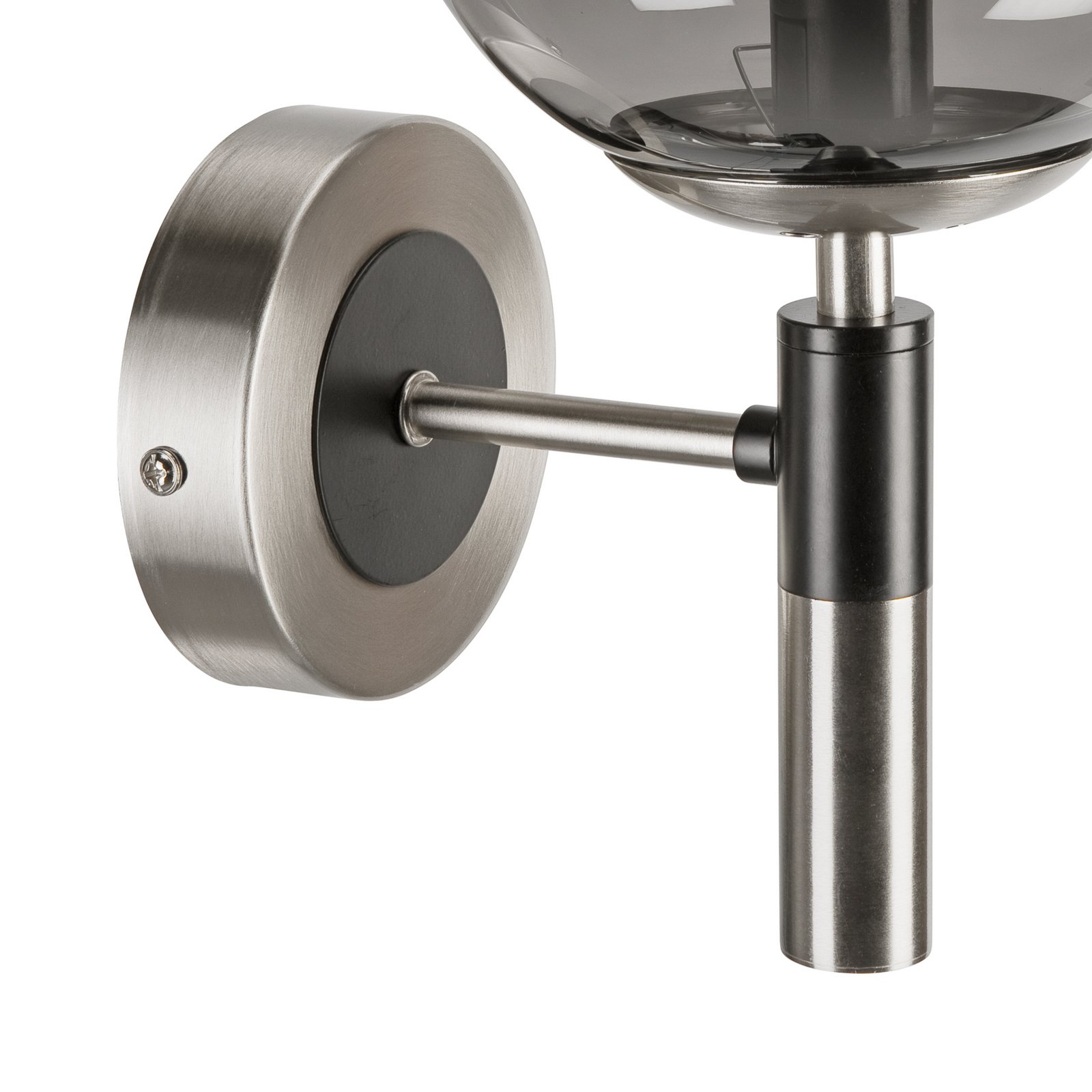 Seinavalgusti Rollo, Ø 15 cm, suitsuhall, klaas/metall
