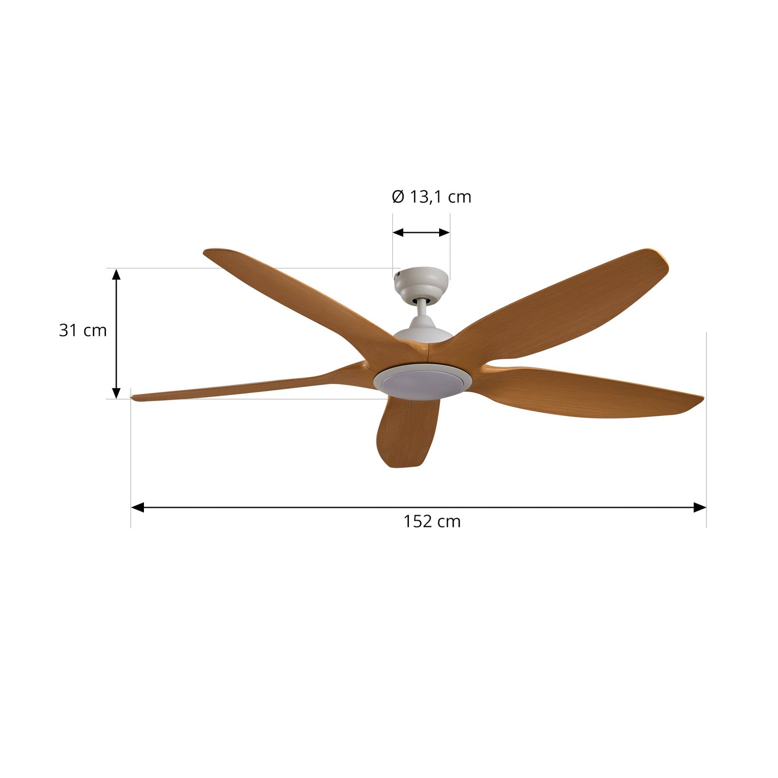 Lucande LED stropni ventilator Omendo, bijeli, DC, tihi, CCT