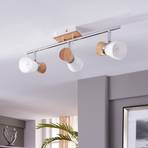 Vivica - 3-bulb ceiling lamp with wooden elements