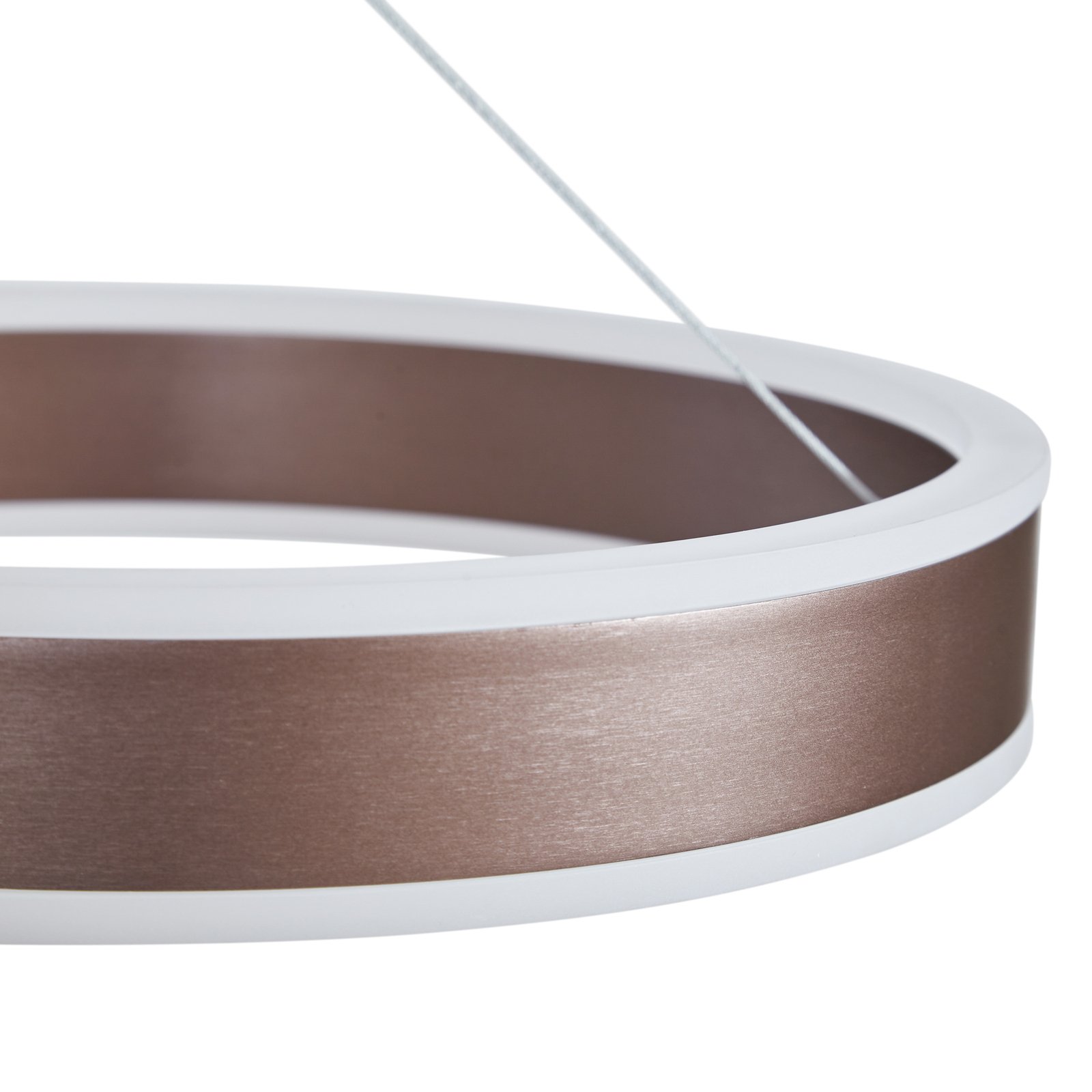Lucande LED závesné svietidlo Kolo, 3 svetlá, hnedá farba, železo,
