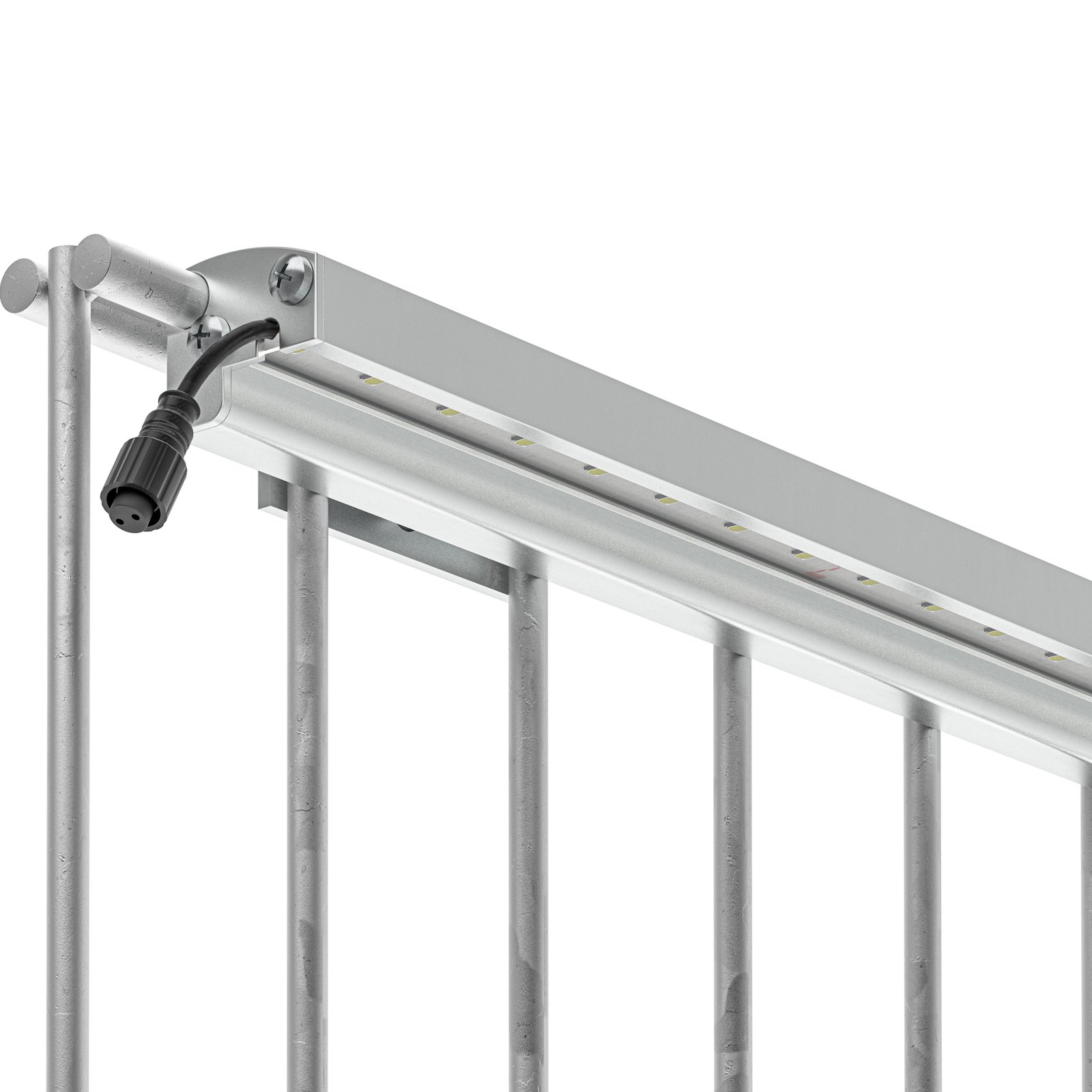 Svetlobni trak LED, ograje DSM, aluminij, 246 cm, srebrna