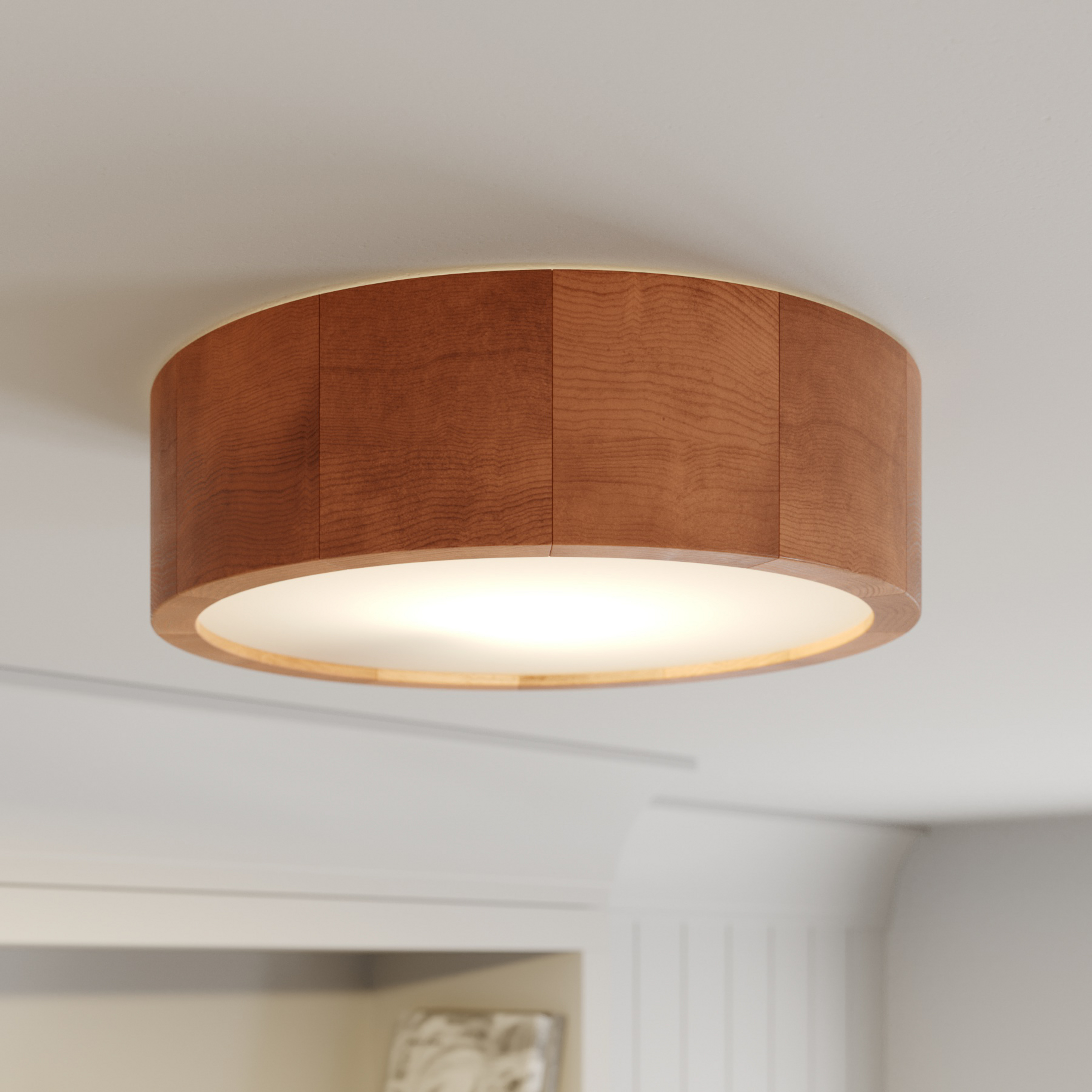Envostar Kerio griestu lampa Ø 27 cm, priedes koks, rustikāls