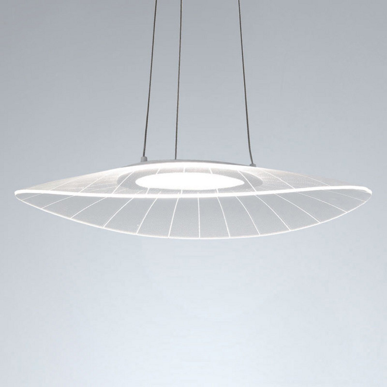 Fabas Luce Suspensie cu LED Vela alb ovală 59 cm x 43 cm - Camera de zi / sufragerie - design - Plastic