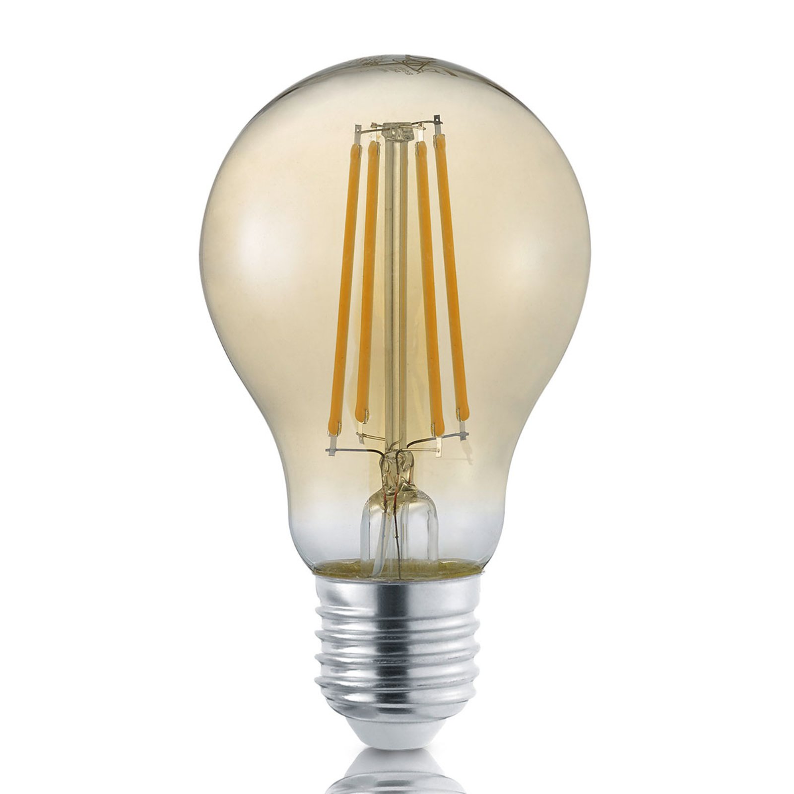 Lâmpada de incandescência LED E27 8W dourada Interruptor regulador 2,700K