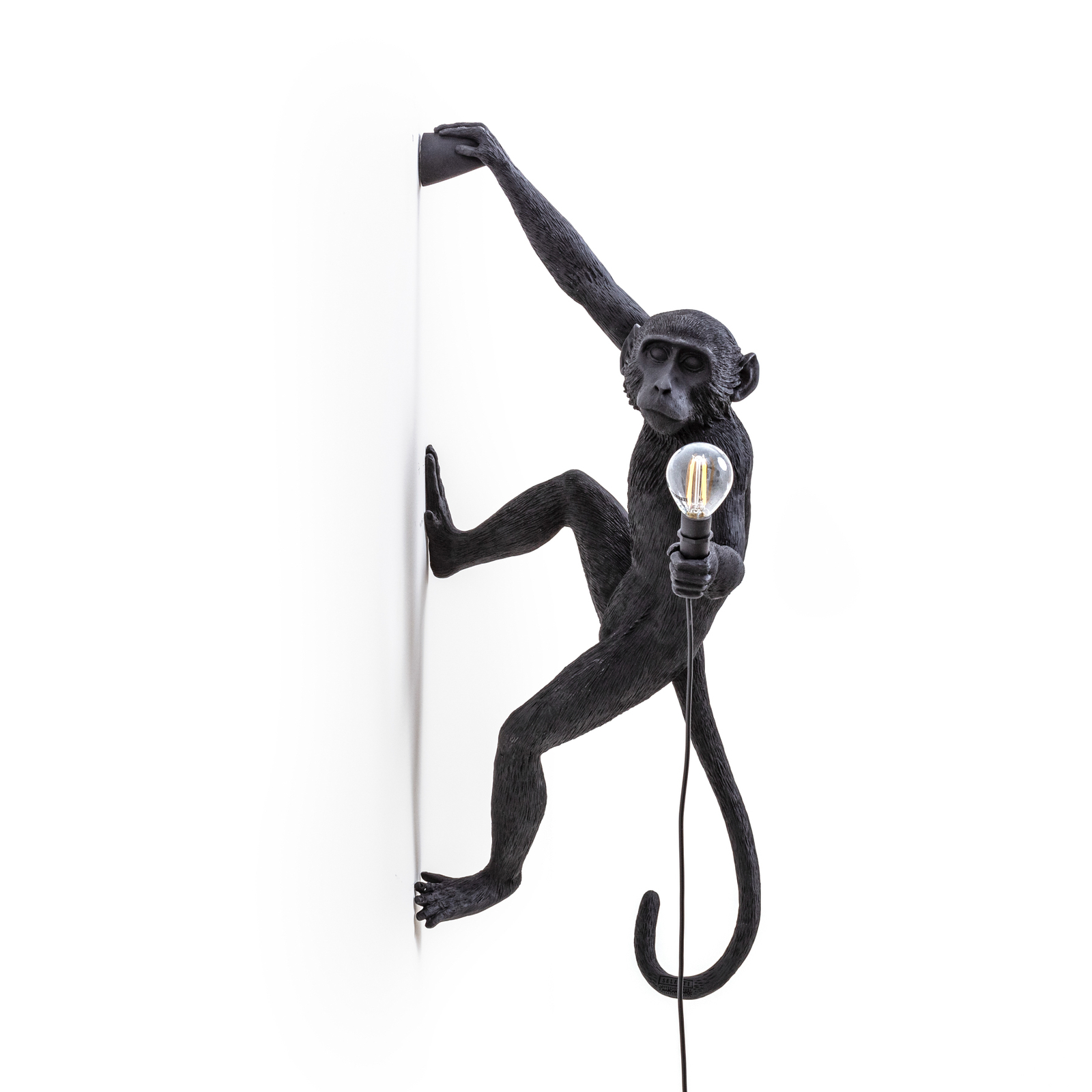Kinkiet zewnętrzny LED Monkey Lamp, prawy czarny