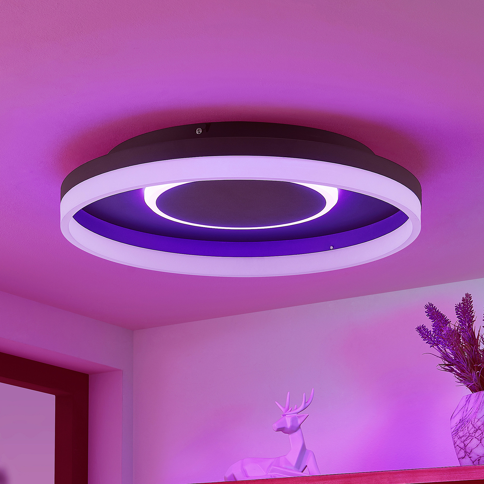 Lindby Felisha LED stropní světlo RGBW černá