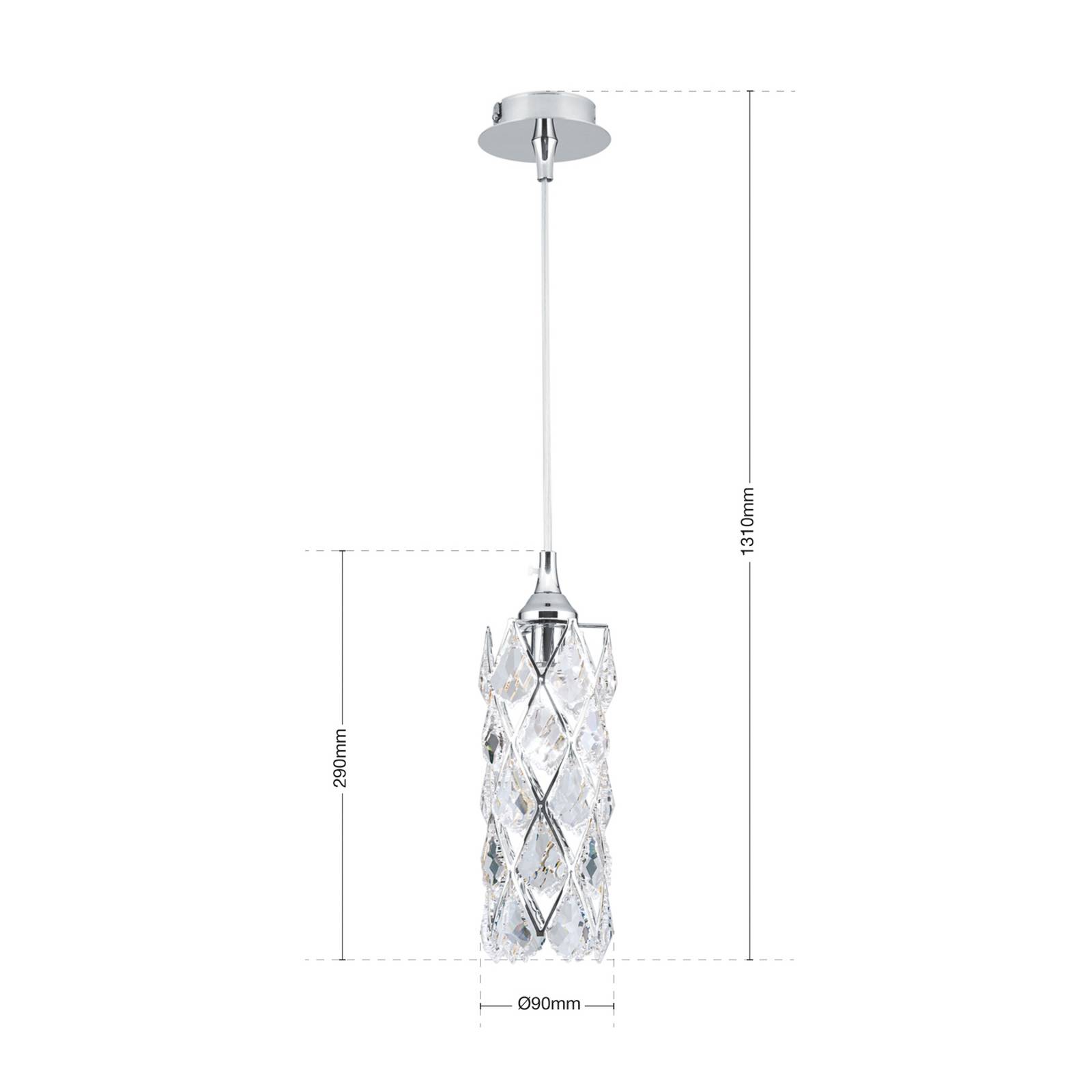 Wąska lampa wisząca CHARLENE chromowana