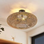 Candeeiro de teto Lindby Melvios feito de corda de sisal