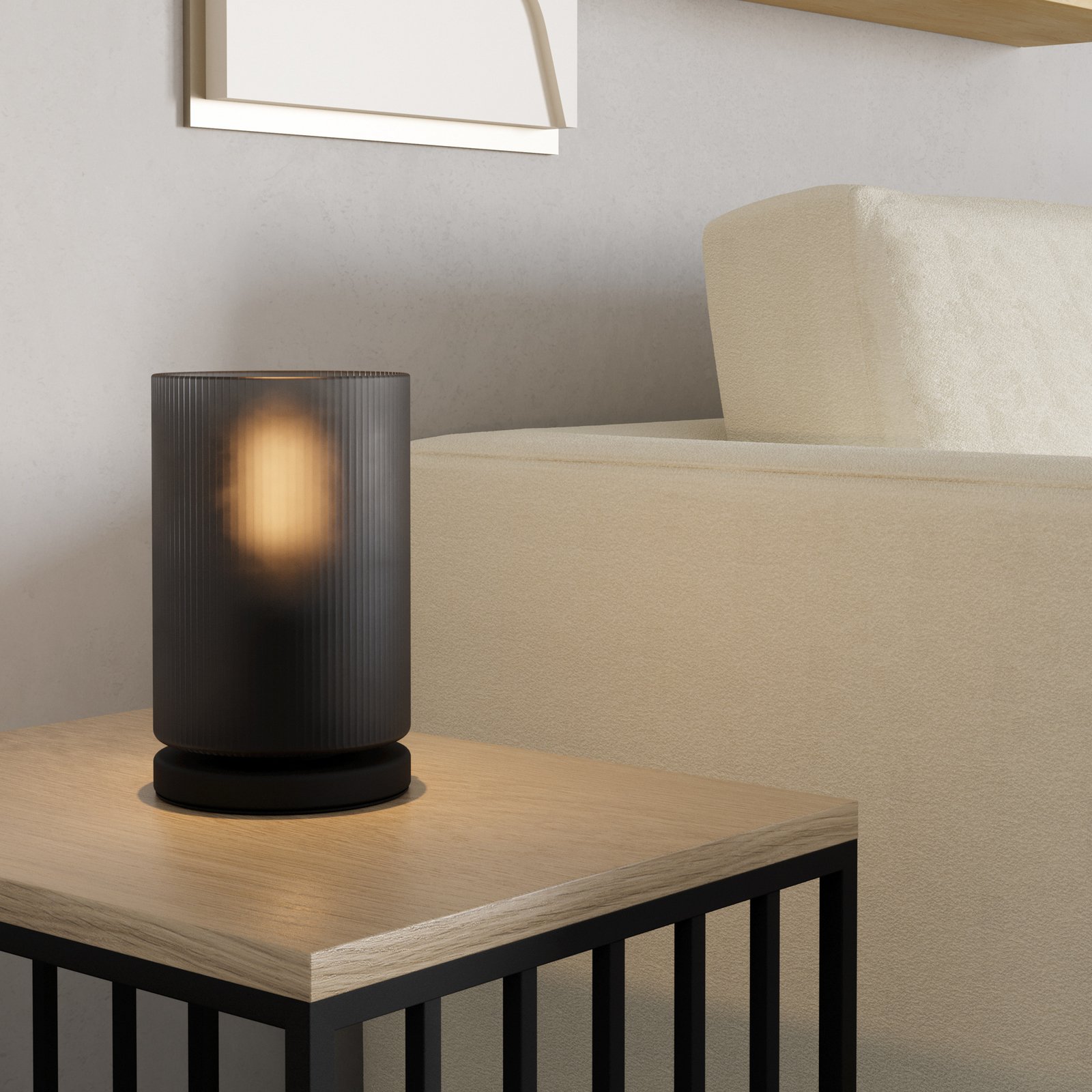 Stolová lampa Colomera, čierna/sivá