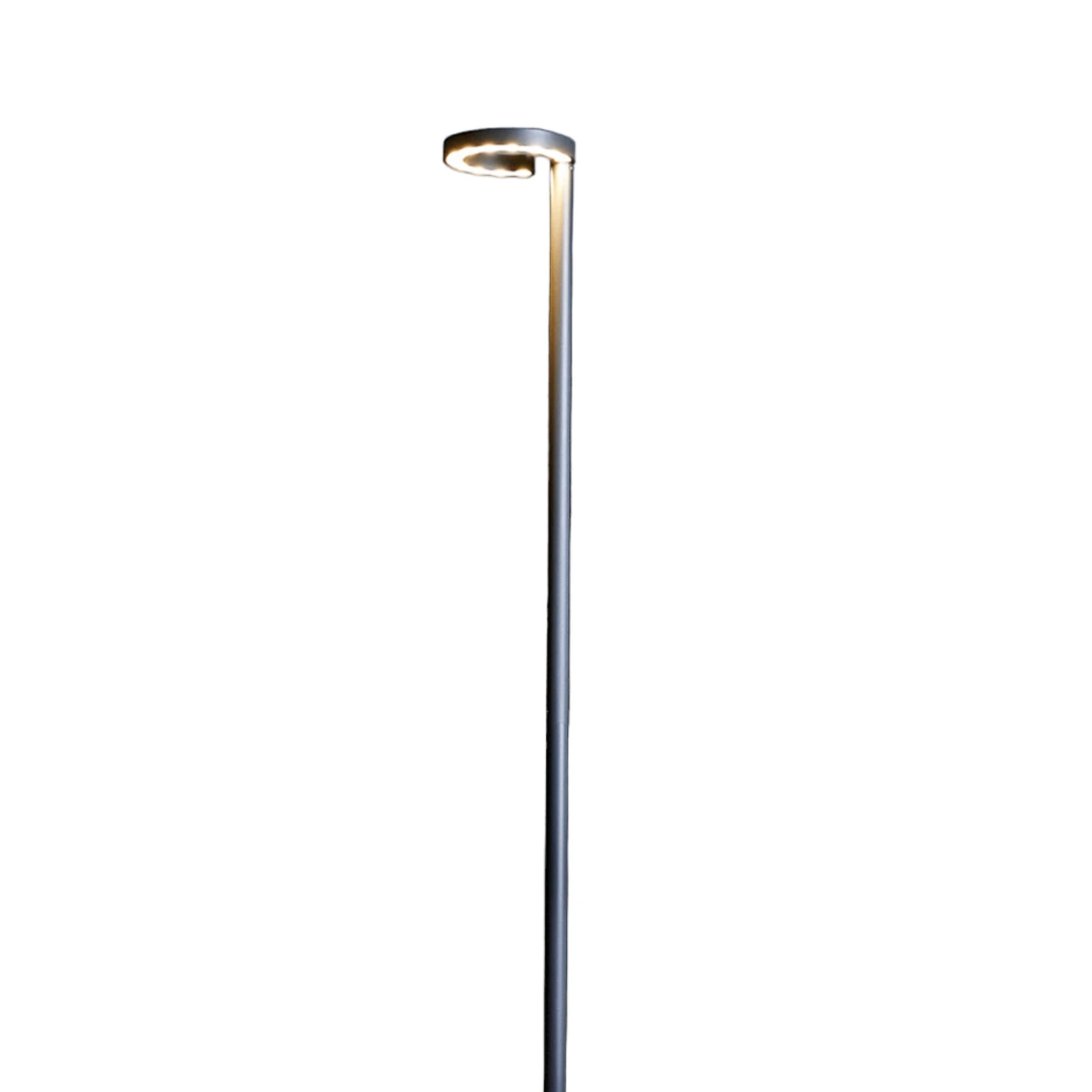 Lucande Candeeiro exterior LED Jannis, antracite, metal, 200cm