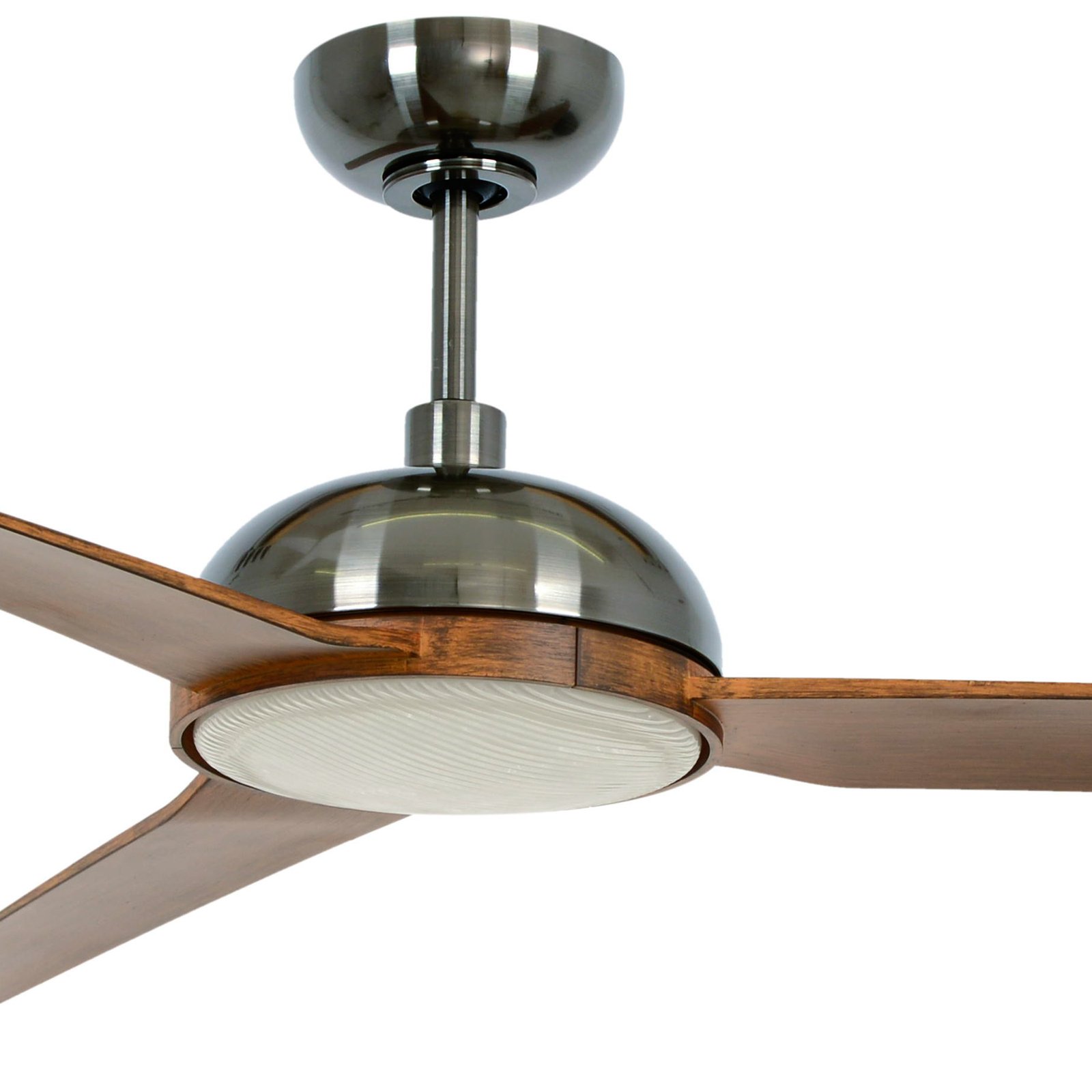 Beacon ceiling fan with light Unione, nickel/koa, quiet