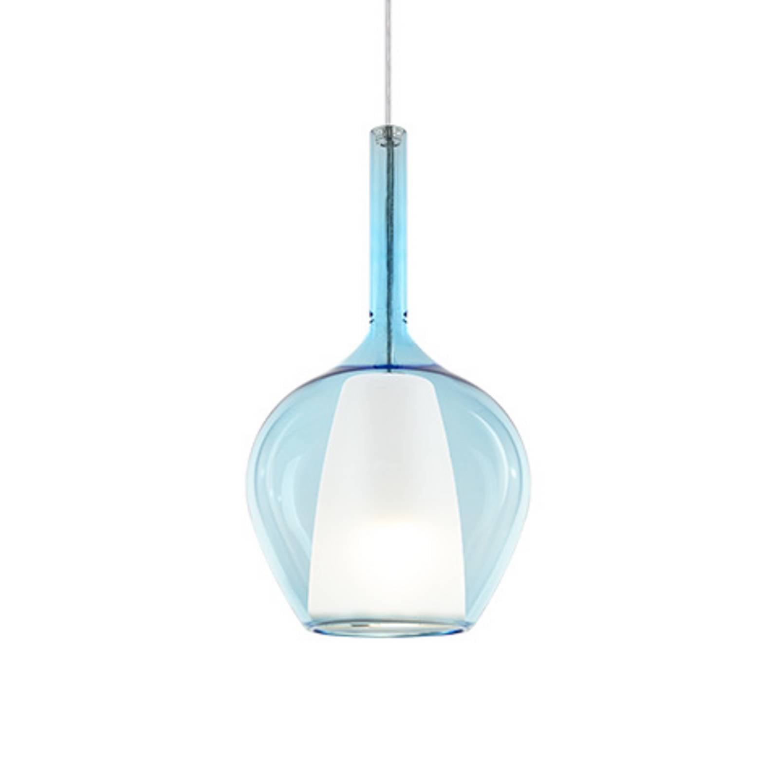 Ideal Lux Pendellampe Kalique 1, blau, Ø 18 cm, Kunststoff