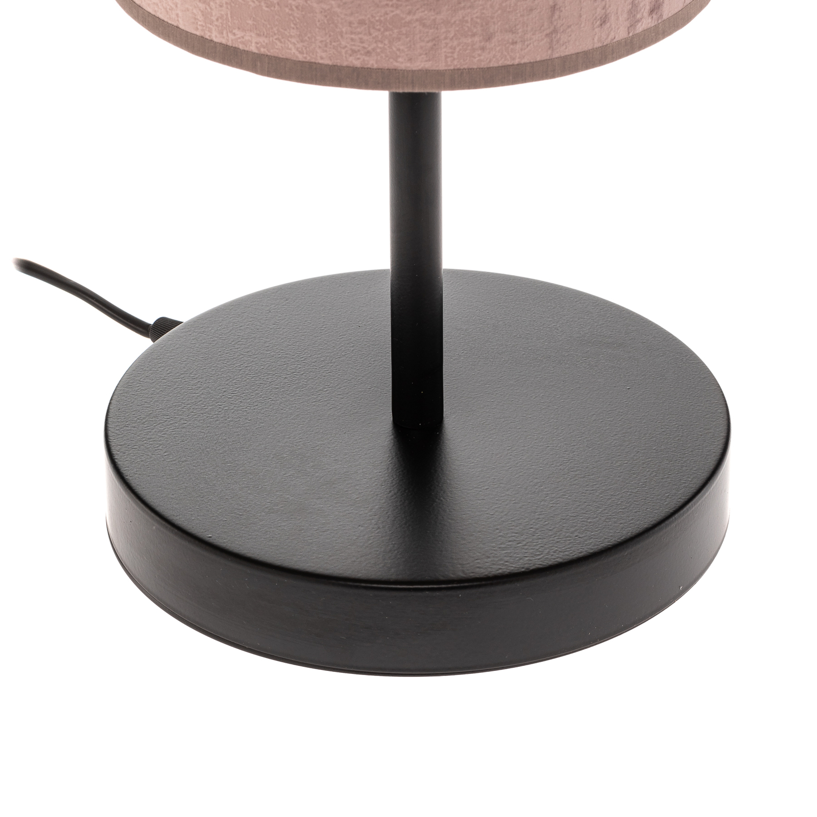 Lampa stołowa Jari klosz z tkaniny, różowo-złota