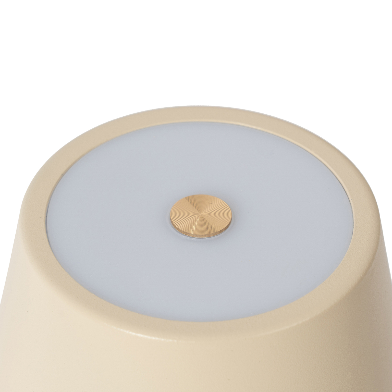 Lindby LED genopladelig bordlampe Janea CUBE, beige, metal