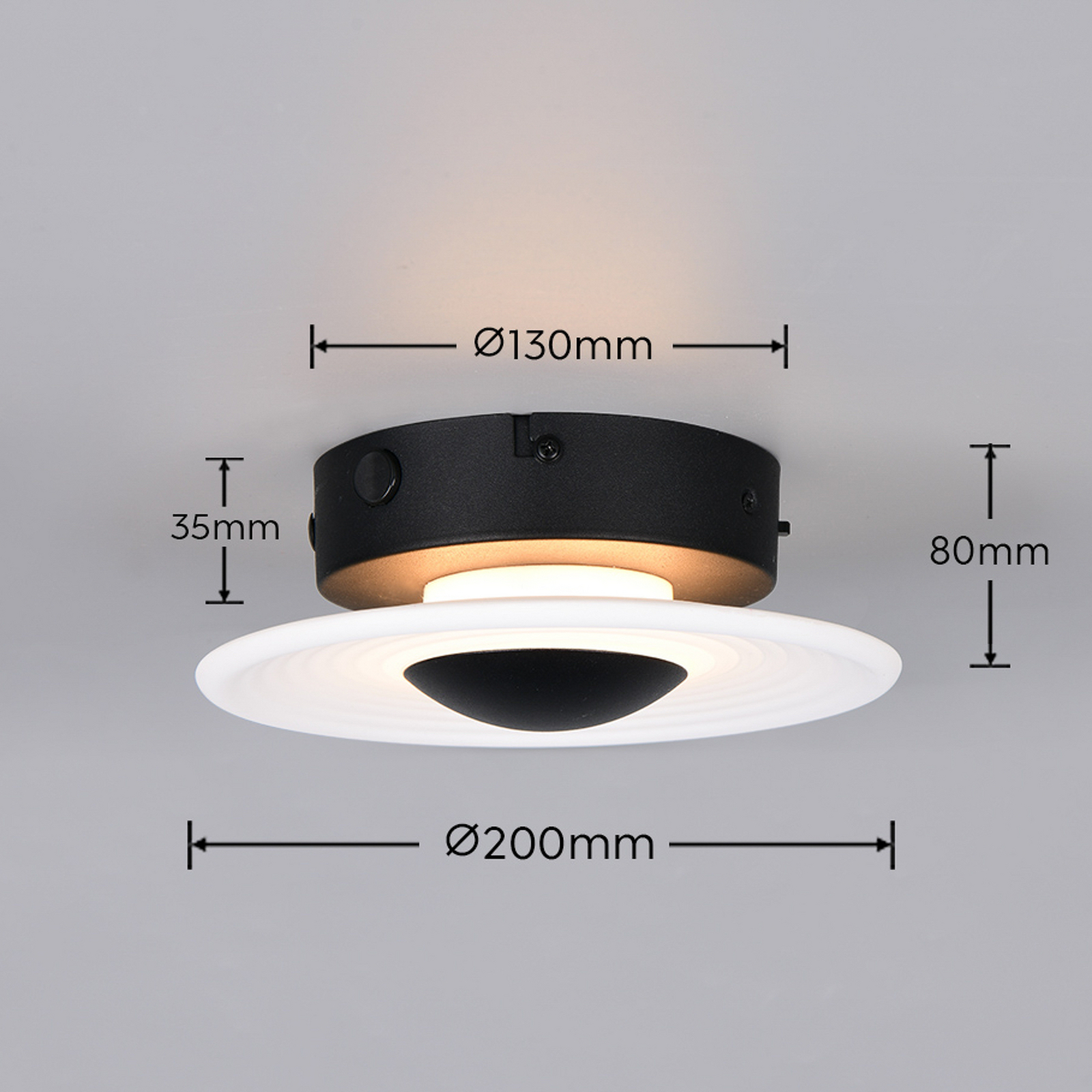 LED sienas lampa „Sirena“, balta, Ø 20 cm, stikls, CCT LED sienas lampa „Sirena“, balta, Ø 20 cm, stikls, CCT