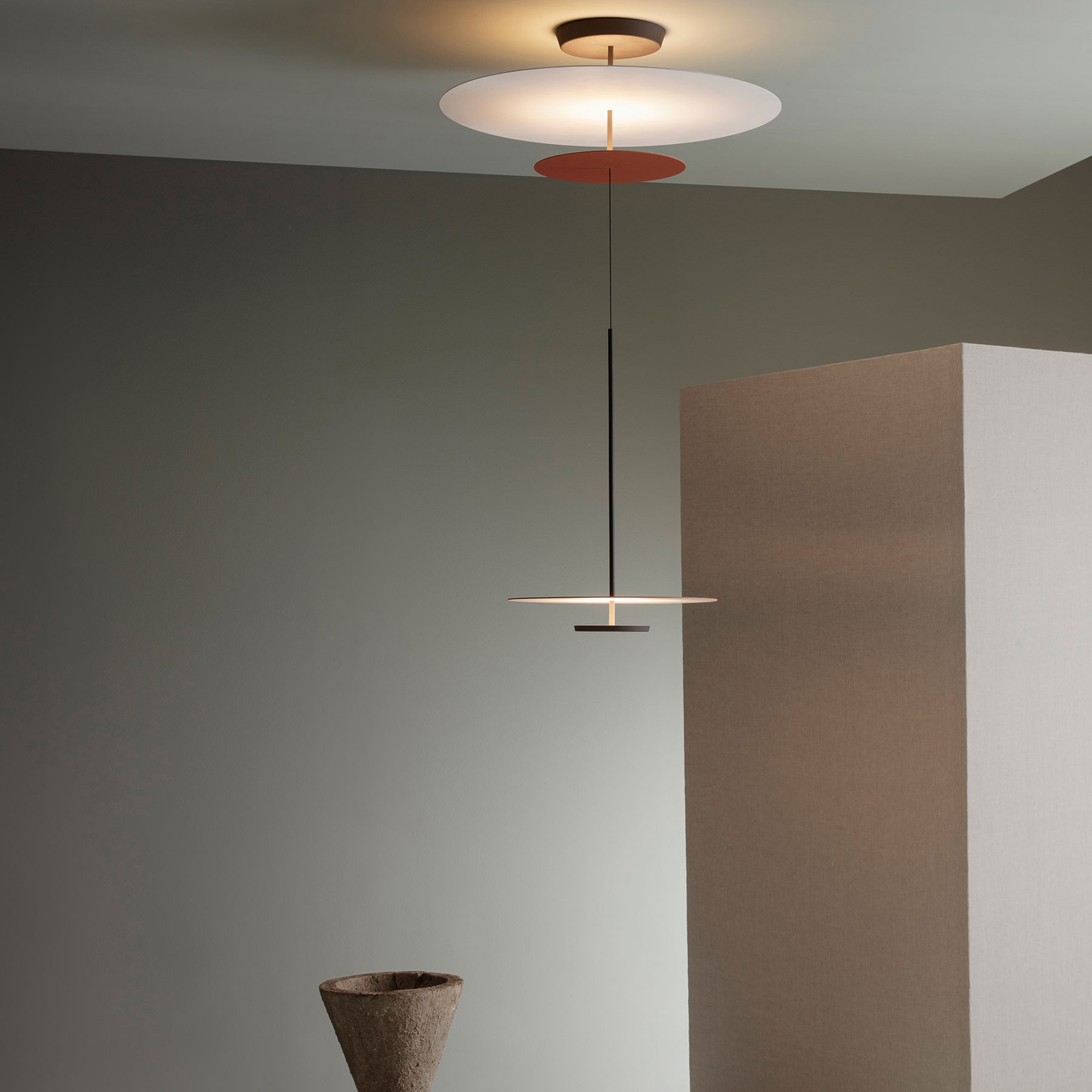 Vibia Flat LED-Hängelampe 3-flg. Ø 90cm DALI dim