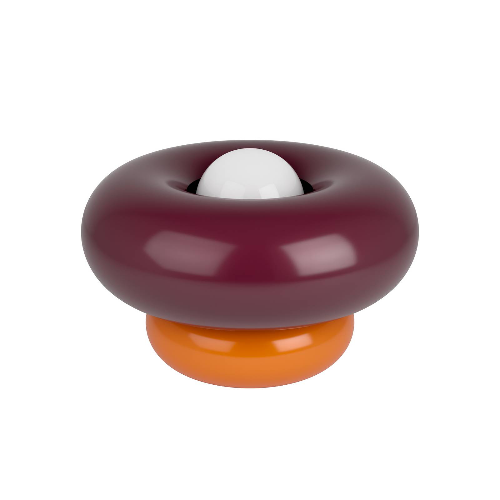 Tischleuchte Torchiarolo, bordeaux/orange, Metall, E27
