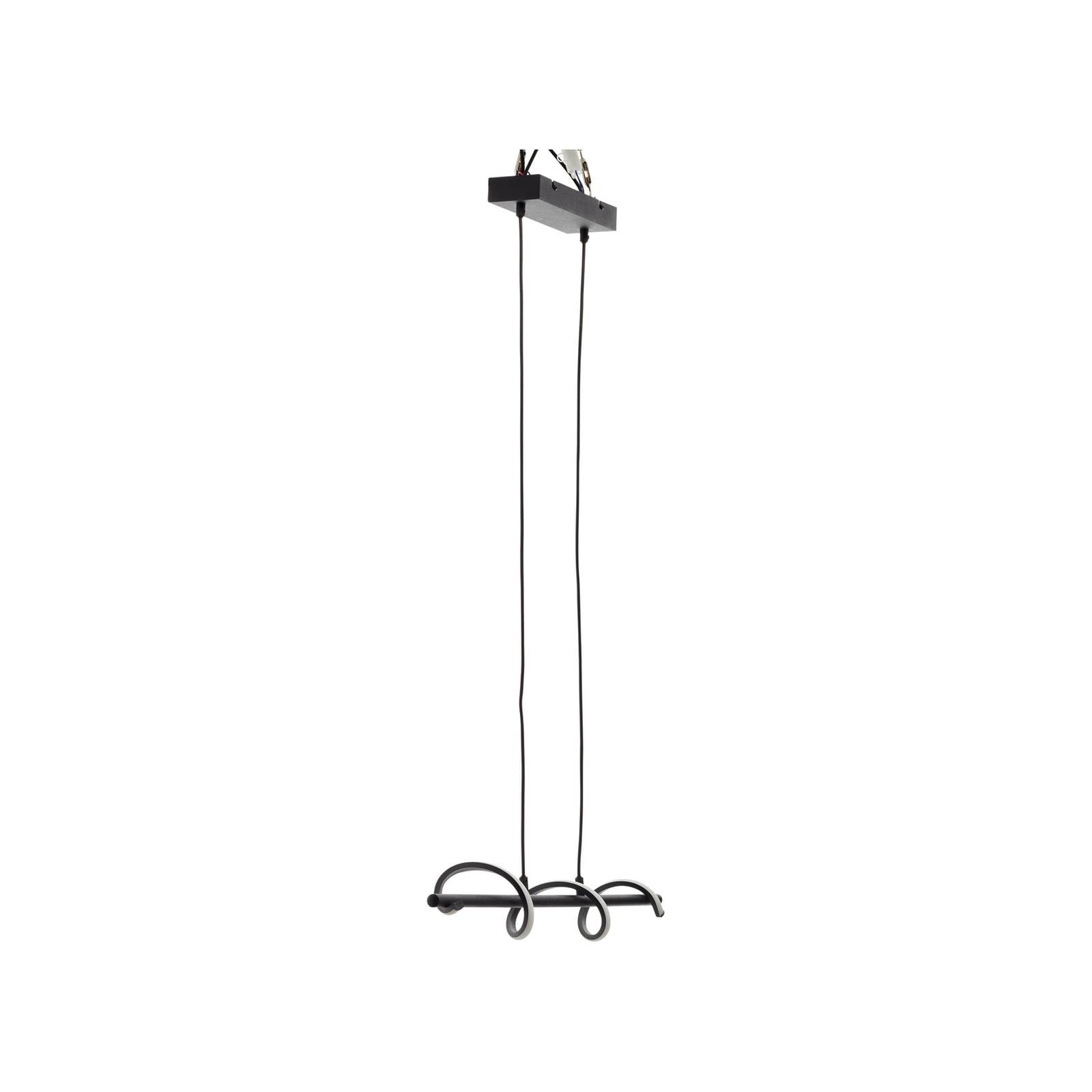 LED-Hängelampe Eunice, Länge 80 cm, schwarz, Metall
