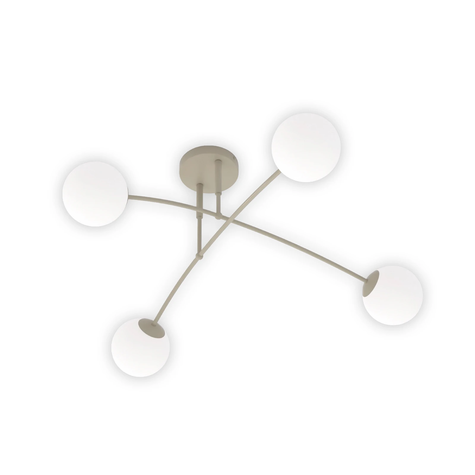 Pregos laelamp, beež, Ø 60 cm, 4-lambiline, metall/klaas