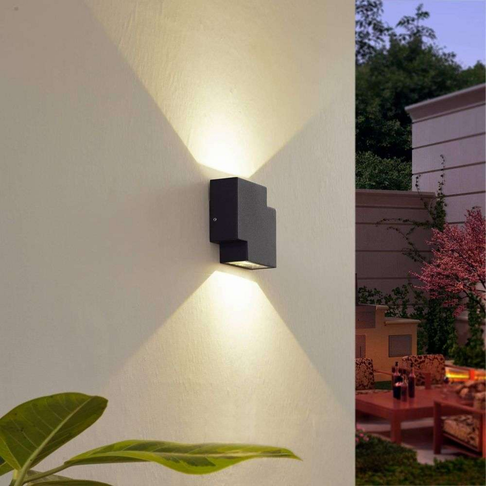 Fendir LED Ao ar livre Candeeiro de Parede Preto - Lindby