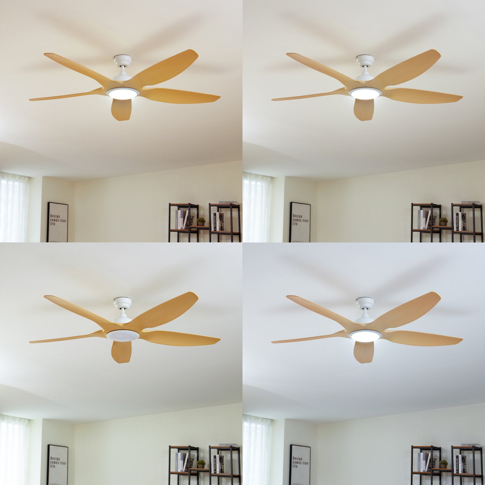 Omendo LED stropný ventilátor biely CCT DC tichý - Lucande