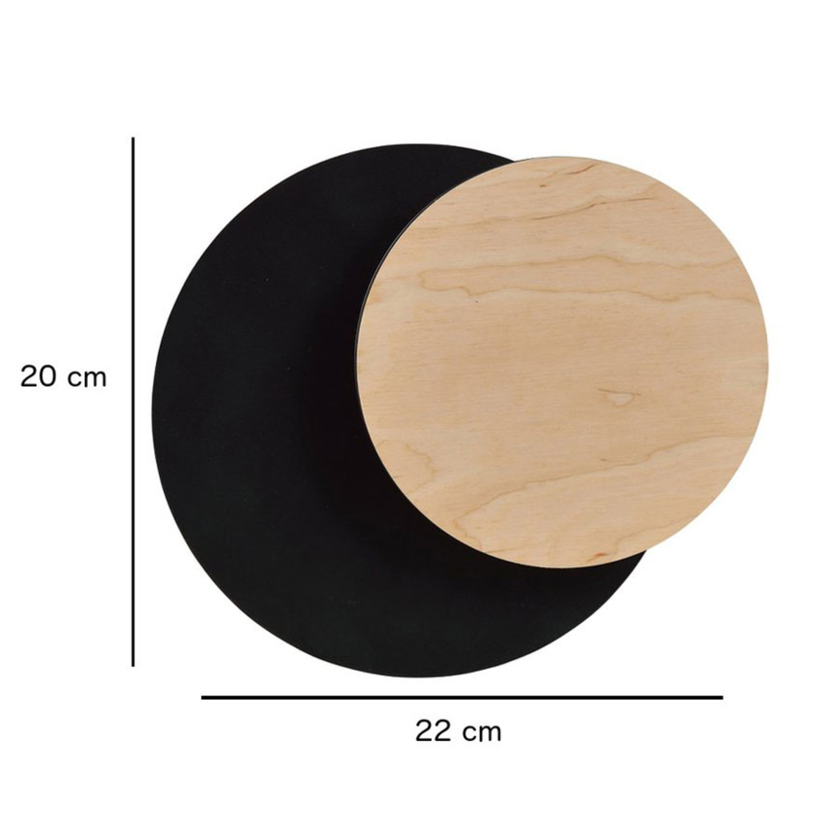 EMIBIG LIGHTING Circle wall lamp in black, wooden decorative panel, for Living / Dining Room, steel, G9, 20 W, energy efficiency: A++