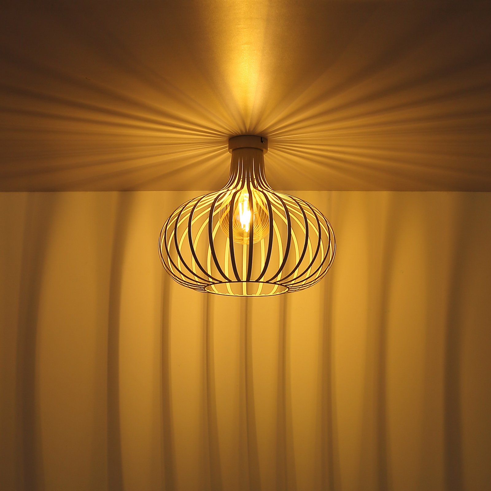 Griestu lampa Mateo, krēmkrāsas/smilškrāsas, metāls, Ø 40 cm Griestu lampa Mateo, krēmkrāsas/smilškrāsas, metāls, Ø 40 cm