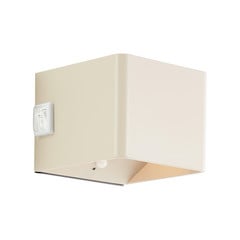 Aplique para exterior recargable LED Iseo, beige, ancho 10 cm, sensor