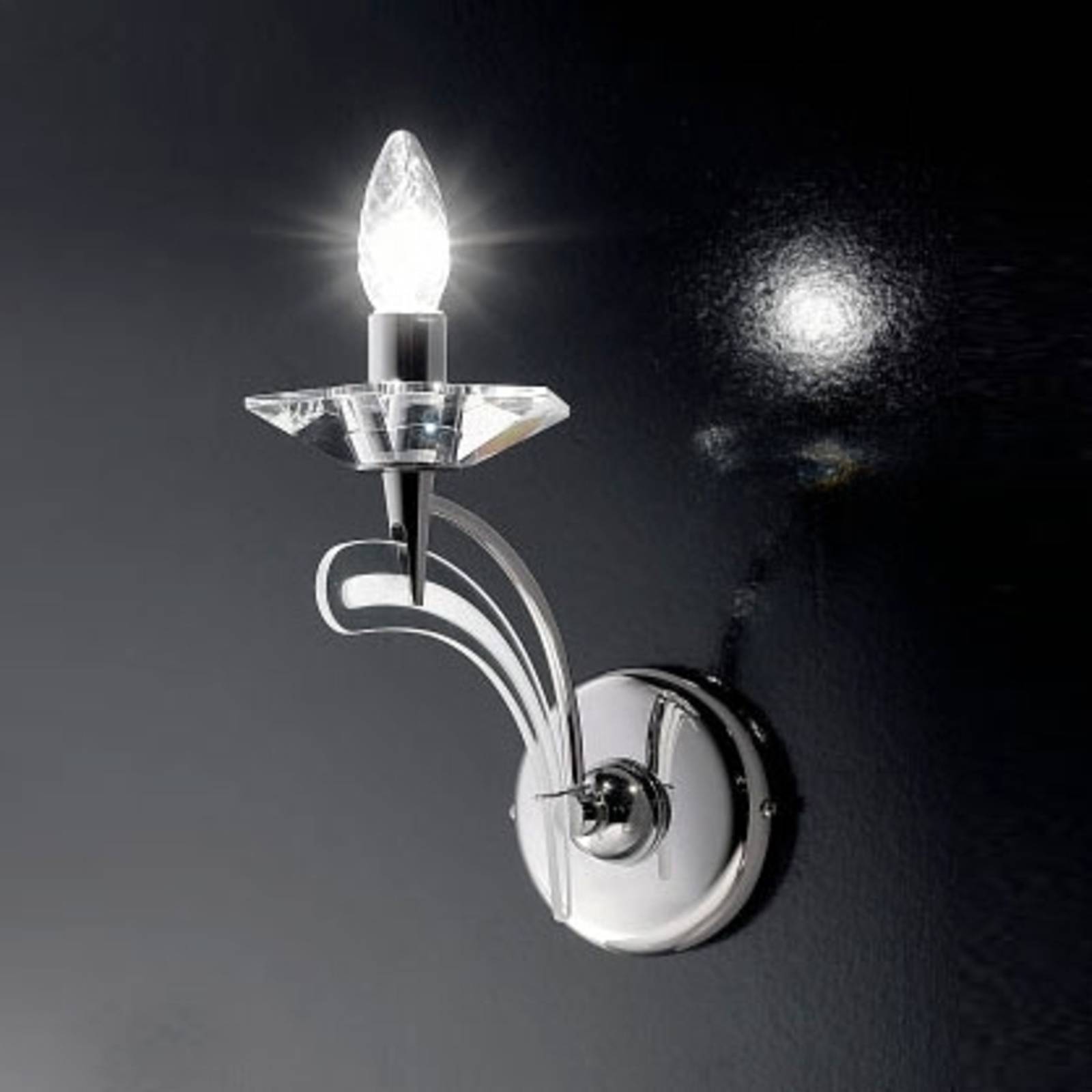 Metallux Applique  ICARO 1 lampe av. verre cristal chromé