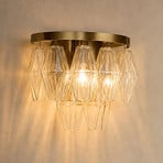 Wandleuchte Alba, messing antik, Glas getönt, E14