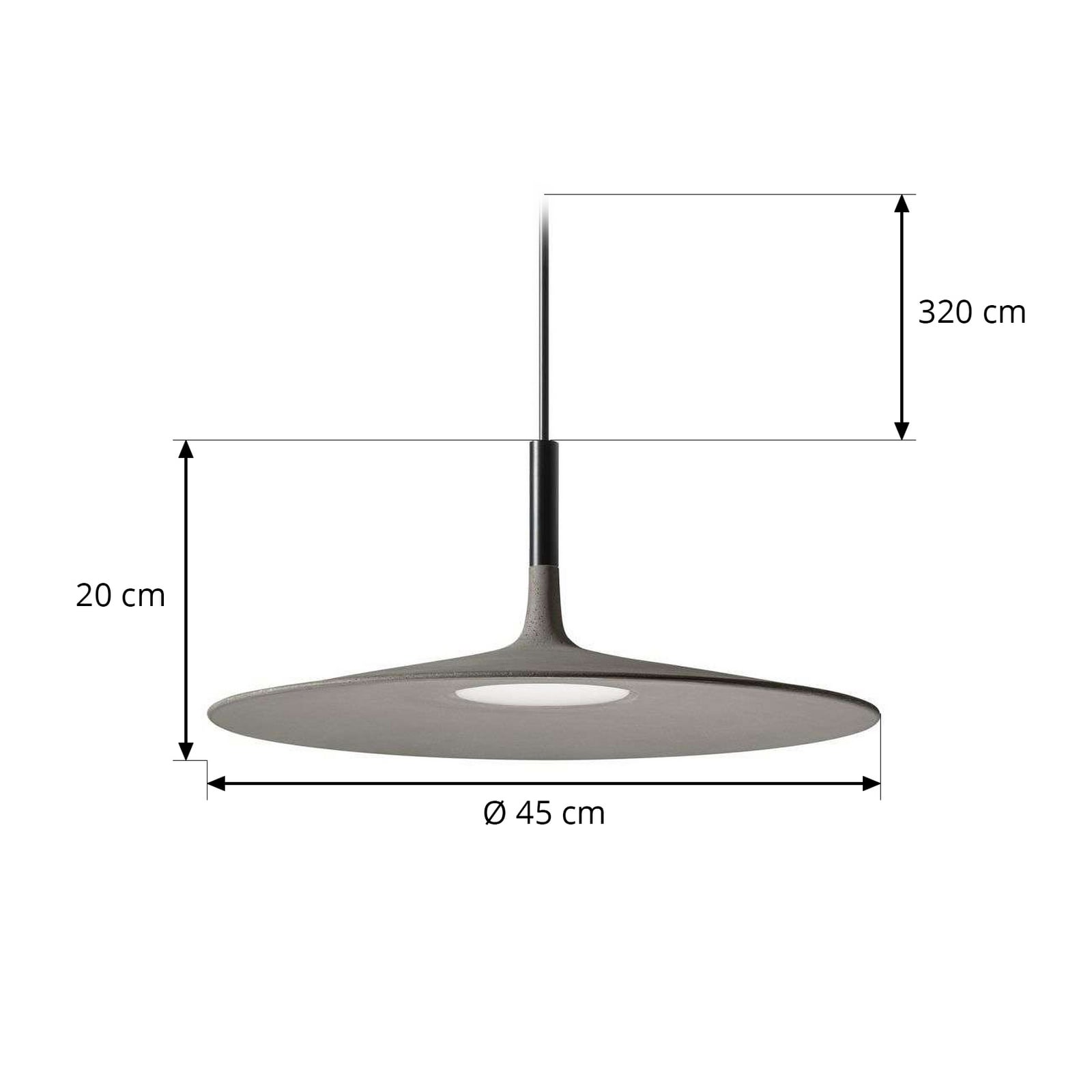 Aplomb LED Pendelleuchte Dim. Large Grey - Foscarini