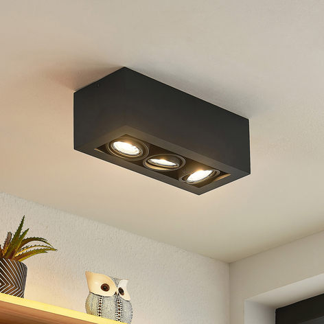 Arcchio Giyan Downlight, dreiflammig, schwarz