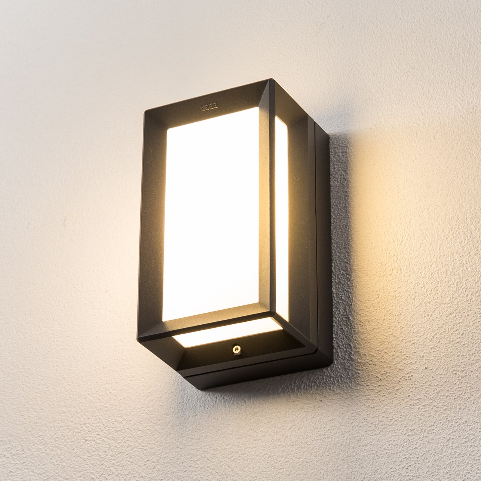 Bega buitenwandlamp 22733 E27, grafiet, gegoten aluminium, glas