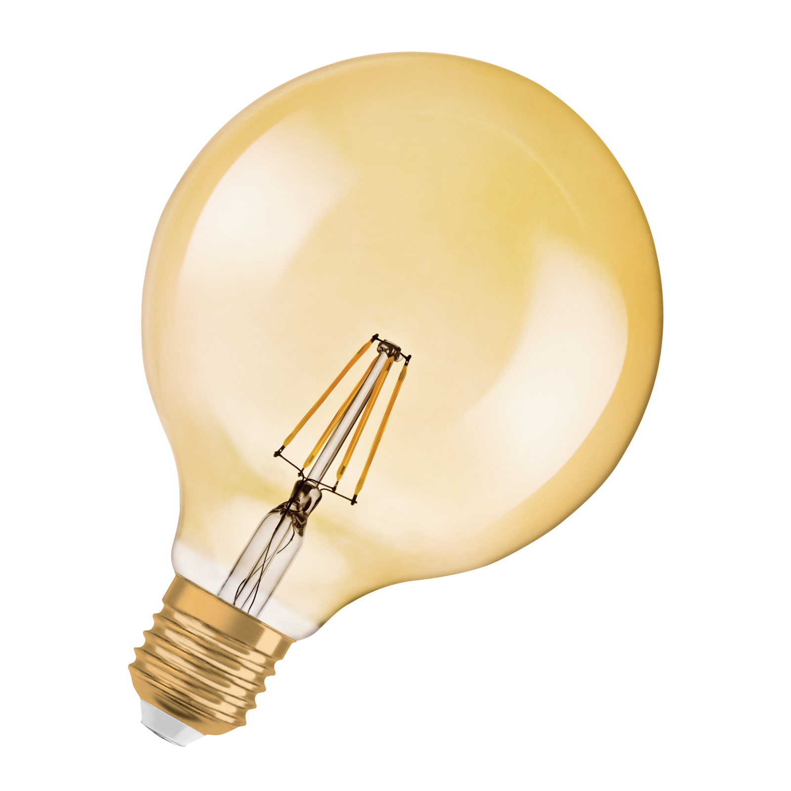 Osram LED-p?re E27 Vintage 1906 7W Globe gold dim