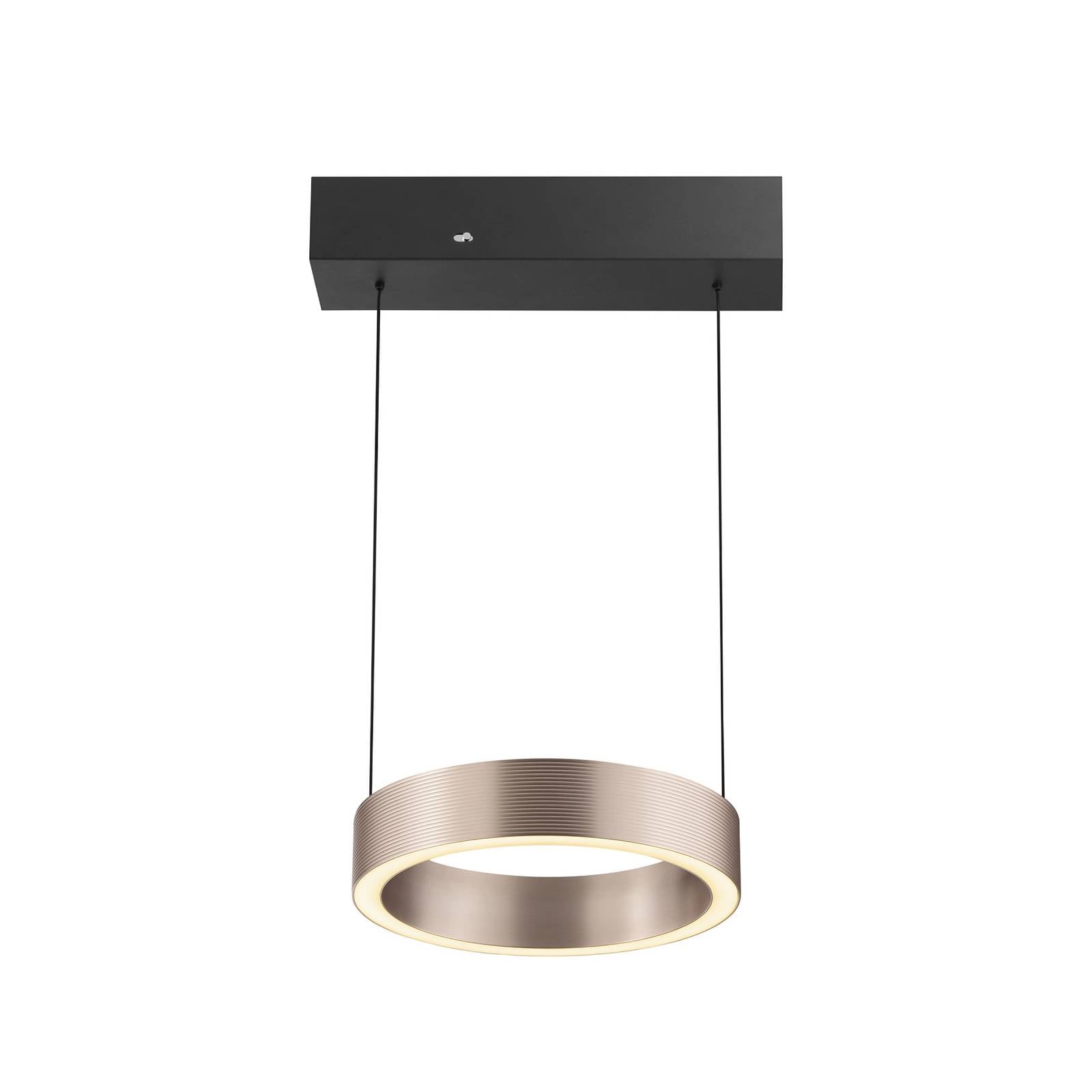 Lampa wisząca LED Axion, czarna/brązowa, długość 32 cm, CCT